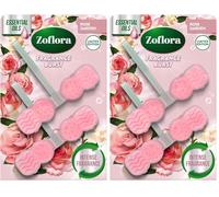 Zoflora Rim Blocks Rose Garden, 2 x 48g, Continuous Freshness & Odour Control, Long-Lasting Fragrance, Kills 99.9% of Bacteria (Pack of 2)
