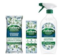 Zoflora Snowdrop & Juniper Multipurpose Disinfectant Liquid (250ml), Large Wipes (96pk) and Cleaner Spray (800ml) Multipack