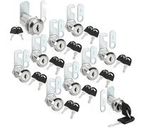 ZOFUN 10 Pcs Cabinet Locks, 30 mm Locker Locks with Keys, Cam Locks 30 mm with 2 Locking Plates, Stainless Steel Locker Locks for Office Mail Box Cabinets Lockers