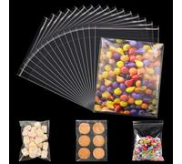 ZOFUN 100 Pcs Cellophane Bags, 35 x 50 cm Clear Cellophanes Bag Self Sealing, High Transparence Cello Bags, Polypropylene Cellophane Gift Bag for Cards, Envelopes, Candy, Cookies