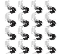 ZOFUN 16 Pcs Cam Lock 20 mm, Thread Tubular Cabinet Locks with Key Unique, Stainless Steel Letter Box Locks with 2 Locks Plates, Replacment Drawer Lock for Cupboards Mailboxes Locker Cabinets