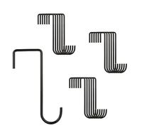 ZOFUN 20 Pcs Haning Basket Brackets Outdoor, 15 x 5cm Garden Hooks, Black Over Fence Hooks for Hanging Baskets, Stainless Iron Hanging Basket Hooks for Plants Flowers Bird Feeders Lanterns Wind Chimes