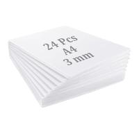 ZOFUN 24 Pcs Foam Boards, A4 Stiff White Foam Sheets, 3mm Thick Low Density Poster Board, Presentation Boards, Easy Cut Craft Board for Paper Scrapbooking, Cosplay, Mounting Print, Arts & Crafts