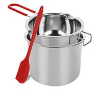 ZOFUN 3 Pcs 600 ML/21 Oz Double Boiler, 304 Staninless Steel Double Boiler Pot with 16cm Heating Pot & Silicone Scraper, Melting Pot Kit for Chocolate Cheese Candy Butter Candle Soap Melting