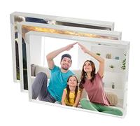 ZOFUN 3 Pcs Magnetic Photo Frames, 5 x 7 Frameless Clear Picture Frame with Double Panel, Acrylic Photo Frame Magnetic Close, Clear Photo Frames for Gift Postcard Desktop Decoration Display