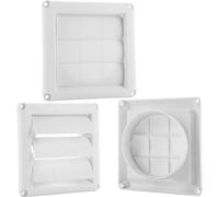 ZOFUN 3 Pcs Tumble Dryer Vent Covers, 15 x 3.8 cm Extractor Fan Covers with 100 mm Diameter, Air Vent Covers with Non-Return Shutters, Tumble Dryer Vent Covers for Wall Door Window Ducting Air Vent