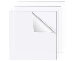 ZOFUN 5 Pcs Acrylic Sheet 3mm, 300 x 300 mm Clear Acrylic Sheet Cut to Size, Square Plastic Sheet with Protective Film, Clear Plastic Sheet for Home Decoration Models Building DIY Projects
