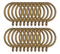 ZOFUN 50 Pcs Brass Curtain Rings, 38mm Antique Brass Curtain Ring with Eyelet for Hooks, Fine Metal Curtain Rings Brass, Rustpoof Cutain Rail Rings for Window Rods Shower Curtains