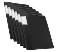 ZOFUN 6 Pcs A4 Folder with Plastic Sleeves, 40 Pockets Portfolio Folder with Clear Sheet Protectors, Black Plastic Polly Pocket Folders for Project, Artwork, Document, School, Office