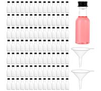 ZOFUN Pack of 100 Shot Bottles for Filling, 25 ml Mini Bottles, Liquor Bottles, Empty Small Schnapps Bottles with 2 Funnels, Small Plastic Bottles for Weddings, Party, Art, Juice, Whiskey