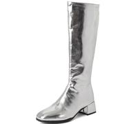 ZOGEER Women's Gogo Over the Knee High Boots Chunky Low Heel Tall Shoes | Luxury Patent Finish, Comfort 1.78in Chunky Low Heel, Full Back Zipper, for Party Disco 70s Costume,Fall Winter,Large Size