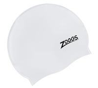 Zoggs Silicone Swim Cap - Adult One Size, Non-Slip Lining, White