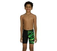 Zoggs Boys Greengame Mid Swim Jammer - Black/Green - Age 6