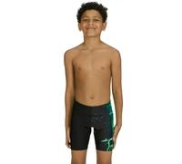 Zoggs Boys XFile Mid Swim Jammer - Black/Green - Age 12