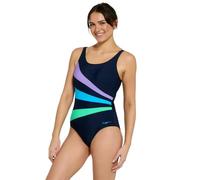 Zoggs Circus Sandon Adjustable Scoopback Swimsuit - Navy/Multi - UK Size 14