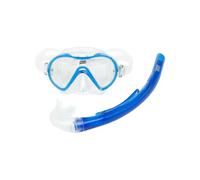 Zoggs Unisex's Combo Reef Explorer Adult Snorkel and Mask Set, Blue/White/Clear, 8-14 Years