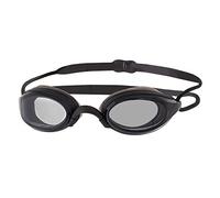 Zoggs Fusion Air Swimming Goggles Adult (Smoke Lens, Black/Grey) Women, Men, Air-Filled Cushion Comfort Fit, Anti-Fog, UV Protection, Wide Vision Swim Goggles with Interchangeable Nose Bridge
