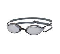 Zoggs Fusion Air Swimming Goggles Adult (Titanium Mirror Smoke Lens, Black/Grey) Women, Men, Air-Filled Cushion Comfort Fit, Anti-Fog, UV Protection, Wide Vision with Interchangeable Nose Bridge