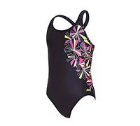 Zoggs Girls Diamonte Rowleeback Swimsuit, Multi/Black, 6-7