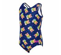 Zoggs Girls' Scoopback Tots Swimsuit, Kitten Safari Print, 6 Years