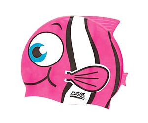 Zoggs Girls' Silicone Character Swimming Cap, Pink Goldfish, up to 14 years UK