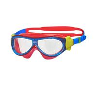 Zoggs Kids' Phantom Mask with UV Protection And Anti-fog Swimming Goggles, Blue/Red/Clear, 0-6 Years