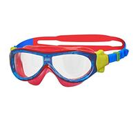 Zoggs Kids' Phantom Mask with UV Protection And Anti-fog Swimming Goggles, Blue/Red/Clear, 0-6 Years