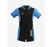 Zoggs Light Shorty 1.5 Short Sleeve Wetsuit Black Blue Kids - M