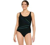 Zoggs Mystic Adjustable Macmaster Scoopback Swimsuit - Black/Multi - UK Size 26