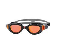 Zoggs Predator Flex Titanium Swimming Goggles Orange Black with Orange Mirrored Lenses - S