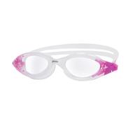 Zoggs Panorama Swim Goggles with Clear Lenses (Clear/Purple) Anti-Fog, UV Protection, Quick Adjust Strap, Wide Vision Adult Swimming Goggles
