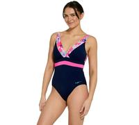 Zoggs Paradiso Squareback Swimsuit - Navy/Pink - UK Size 8