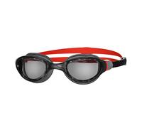 Zoggs Phantom 2.0 Adult Swimming Goggles, UV Protection Swim Goggles, Quick Adjust Adult Goggles Straps, Split Yoke Comfort Swimming Goggle Strap, Fog Free Clear Swim Goggle Lenses, Black/Red