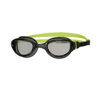 Zoggs Phantom 2.0 Children's Swimming Goggles, UV Protection, Split Yoke Strap, Fog Free Clear Lenses, Quick Fit 6-14 Years, Black/Lime/Smoke