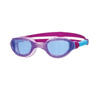 Zoggs Phantom 2.0 Children's Swimming Goggles - UV Protection, Split Yoke Strap, Fog Free Lenses, Quick Fit for Kids 6-14 Years, Blue/Purple/Blue