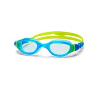 Zoggs Phantom 2.0 Junior Swim Goggles Light Blue Lime Clear - Anti-Fog Clear Lenses with UV Protection & Split Strap | Leak-Resistant Performance Kids Swimming Goggles for Pool Training