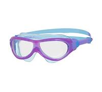 Zoggs Phantom Junior Swimming Goggles, UV Protection Swim Goggles, Quick Adjust Children’s Goggles Straps, Fog Free Clear Swim Goggle Lenses, Swimming Goggles Kids 6-14 Years, Clear, Purple/Blue