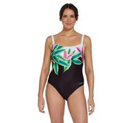 Zoggs Plantopia Adjustable Classicback Swimsuit - Black/Multi - UK Size 12