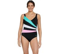 Zoggs Plantopia Wrap Panel Classicback Swimsuit - Blue/White/Pink - UK Size 12