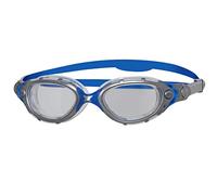 Zoggs Predator Adult Swimming Goggles (Clear Lens, Silver/Blue) Womens & Mens Goggles Swimming Adult with UV Lens - Swim Goggles with Anti Fog, Comfort Fit, Easy Adjustment Pulley Straps