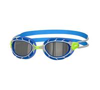 Zoggs Predator Adult Swimming Goggles, UV protection swim goggles, Pulley Adjust Comfort Goggles Straps, Fog Free Swim Goggle Lenses, Zoggs Goggles Adults Ultra Fit, Mirrored, Green/Blue, Regular