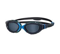 Zoggs Original Predator Flex Adult Swimming Goggles (Smoke Lens, Grey/Blue) Anti Fog, Open Water Swim Goggles for Men and Women, Comfort Fit, Quick Adjust Straps