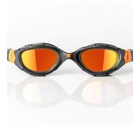 Zoggs Predator Flex Titanium Swimming Goggles Orange Black with Orange Mirrored Lenses - M