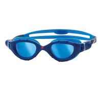 Zoggs Predator Flex Titanium Goggles, UV Protection Swim Goggles, Quick Adjust Swim Goggle Straps, Fog Free Adult Swim Goggle Lenses, Adults 3D Flex Ultra Fit, Blue/Blue/Mirrored Blue - Smaller Fit