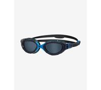 Zoggs Predator Flex swimming goggles grey mirrored lenses black blue