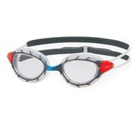 Zoggs Predator Swimming Goggles White Orange Blue with Blue Photochromatic Lenses - S