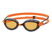 Zoggs Predator Polarized flex Goggles, UV Protection Swim Goggles, Quick Adjust Swim Goggle Straps, Fog Free Adult Swim Goggle Lenses, Goggle, Ultra Fit,Grey/Orange/Polarized Copper- Regular Fit