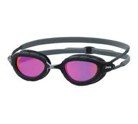 Zoggs Predator Titanium flex Goggles, UV Protection Swim Goggles, Quick Adjust Swim Goggle Straps, Fog Free Adult Swim Goggle Lenses, Goggle, Ultra Fit, Grey/Black/Mirrored Pink - Regular Fit