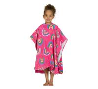 Zoggs Rainbow Magenta Kids Poncho Hooded Towel Robe - Pink - Age 3-5