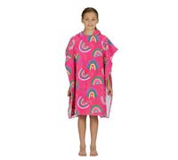 Zoggs Rainbow Magenta Kids Poncho Hooded Towel Robe - Pink - Age 5-10